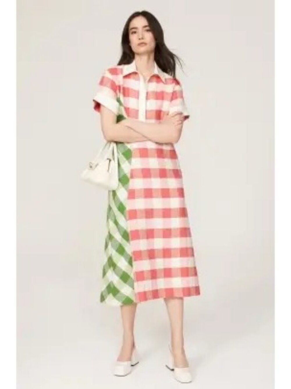 R-157.  Rosie Assoulin Plaid Polo Dress